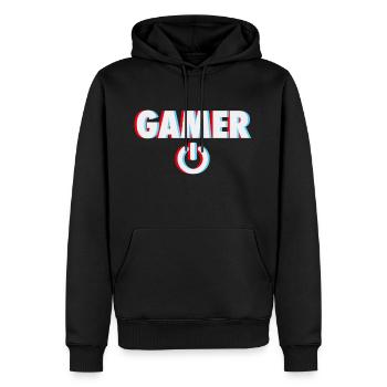 Spielekonsole Konsole Retro Geschenk - Männer Premium Bio Hoodie - Schwarz - Vorne - Nico (187cm)