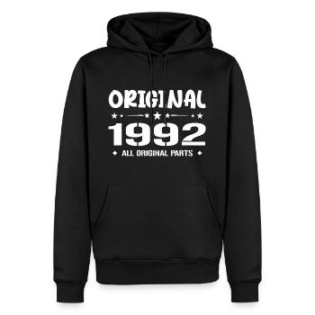 Né en 1992, Cadeau Anniversaire 1992 Original 1992 - Männer Premium Bio Hoodie - Schwarz - Vorne - Nico (187cm)