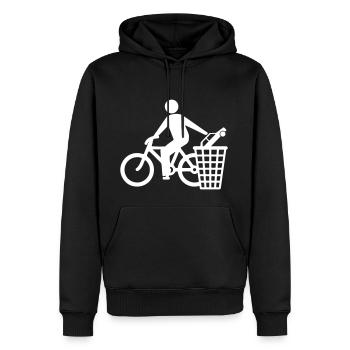 Fahrrad vs Auto - Männer Premium Bio Hoodie - Schwarz - Vorne - Nico (187cm)