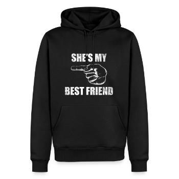 She Is My Best Friend Shirt Geschenk Partnerlook - Männer Premium Bio Hoodie - Schwarz - Vorne - Nico (187cm)