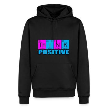 système périodique - Sweat à capuche Premium bio Homme - noir - Devant - Nico (187cm)