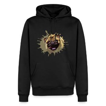 gxp hungry pug dog vector art - Men’s Premium Organic Hoodie - black - Front - Nico (187cm)