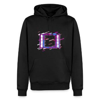 Fenêtre ouverte 80 Retro Violet - Sweat à capuche Premium bio Homme - noir - Devant - Nico (187cm)