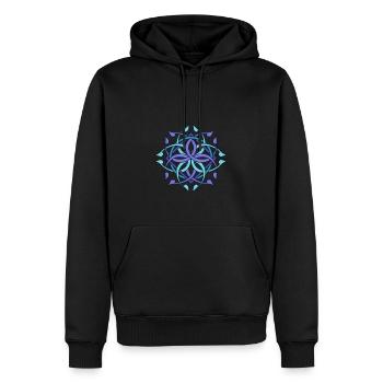 Goa Psytrance Psychedelic Schwarzlicht Geschenk - Männer Premium Bio Hoodie - Schwarz - Vorne - Nico (187cm)