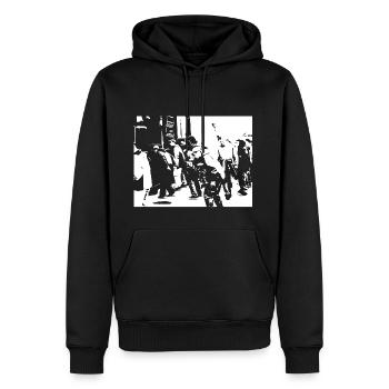 Free Party Tekno Tribe Soundsystem 23 DJ Rave Trip - Sweat à capuche Premium bio Homme - noir - Devant - Nico (187cm)
