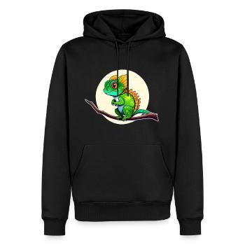 Mignon petit lézard - Sweat à capuche Premium bio Homme - noir - Devant - Nico (187cm)