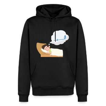 Schatzjäger träumt nachts von Metalldetektor - Männer Premium Bio Hoodie - Schwarz - Vorne - Nico (187cm)