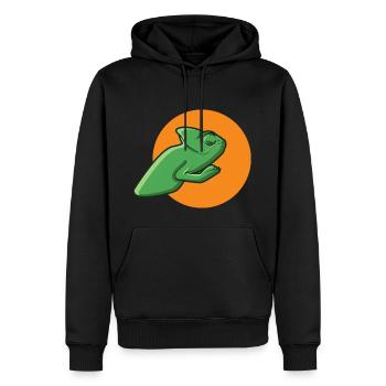 cadeau de reptile lézard vert lézard caméléon - Sweat à capuche Premium bio Homme - noir - Devant - Nico (187cm)