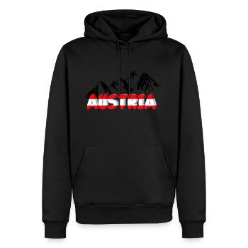 Autriche avec des montagnes - Sweat à capuche Premium bio Homme - noir - Devant - Nico (187cm)