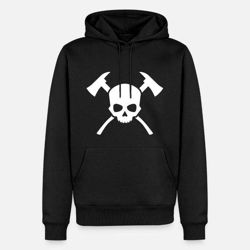 Skull Axe - Männer Premium Bio Hoodie - Schwarz