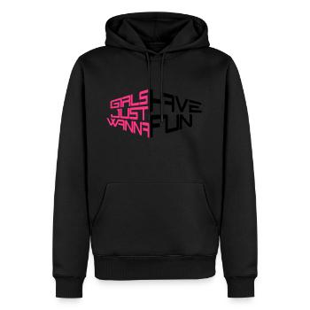 perspektive girls just wanna have fun spruch text - Männer Premium Bio Hoodie - Schwarz - Vorne - Nico (187cm)