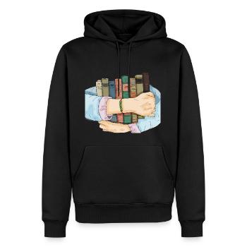 Buch, Bücher - Männer Premium Bio Hoodie - Schwarz - Vorne - Nico (187cm)