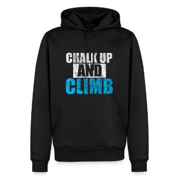 Chemise d'escalade et de bloc - Chalk Up and Climb - Sweat à capuche Premium bio Homme - noir - Devant - Nico (187cm)