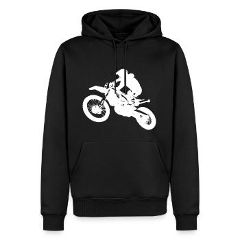 Motorrad Fahrer - Männer Premium Bio Hoodie - Schwarz - Vorne - Nico (187cm)