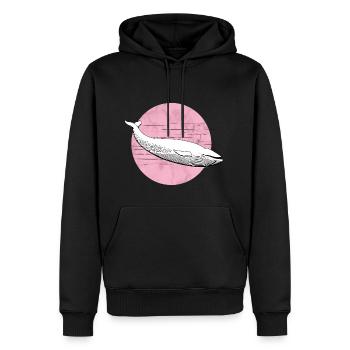 baleine dans l'eau - un look moderne - Sweat à capuche Premium bio Homme - noir - Devant - Nico (187cm)