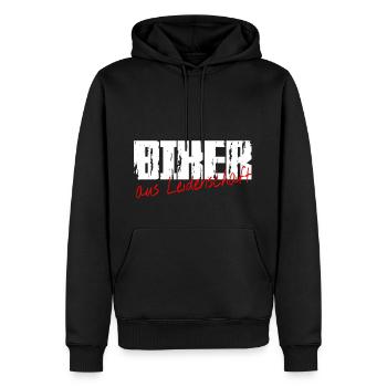 Biker aus Leidenschaft - Männer Premium Bio Hoodie - Schwarz - Vorne - Nico (187cm)