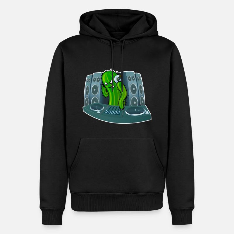 Cactus DJ - Sweat à capuche Premium bio Homme - noir