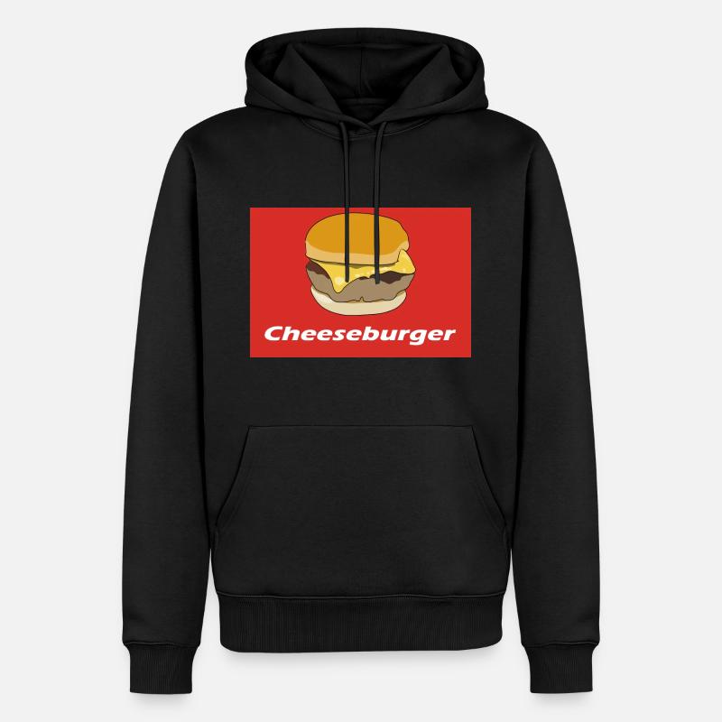 Cheeseburger - Männer Premium Bio Hoodie - Schwarz