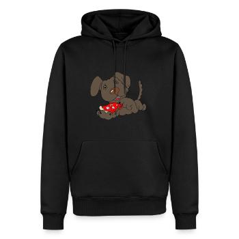 Hund Pizza - Männer Premium Bio Hoodie - Schwarz - Vorne - Nico (187cm)