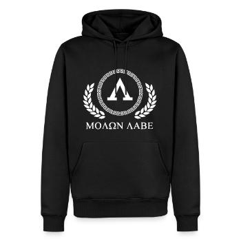 MOLON LABE Sparta - Spartan - Sweat à capuche Premium bio Homme - noir - Devant - Nico (187cm)