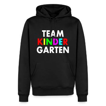 Team kindergarten - Männer Premium Bio Hoodie - Schwarz - Vorne - Nico (187cm)