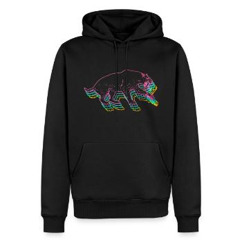 Tigre à dents de sabre - Sweat à capuche Premium bio Homme - noir - Devant - Nico (187cm)