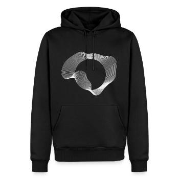 White round circle of lines, hipsters - Men’s Premium Organic Hoodie - black - Front - Nico (187cm)