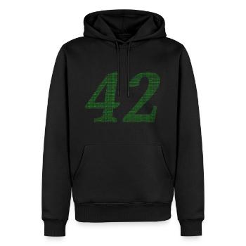 42 - Men’s Premium Organic Hoodie - black - Front - Nico (187cm)