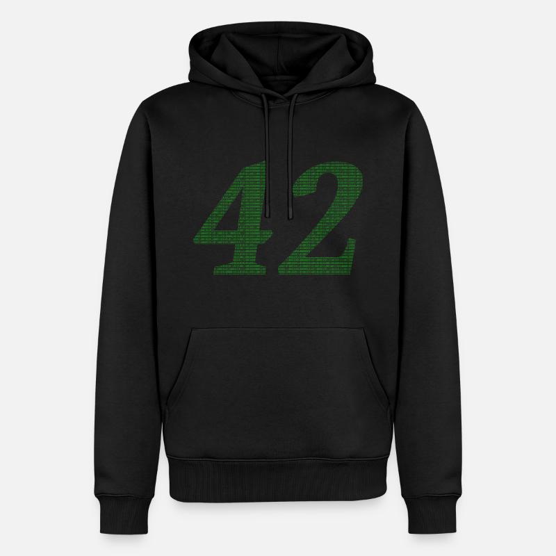 42 - Sweat à capuche Premium bio Homme - noir