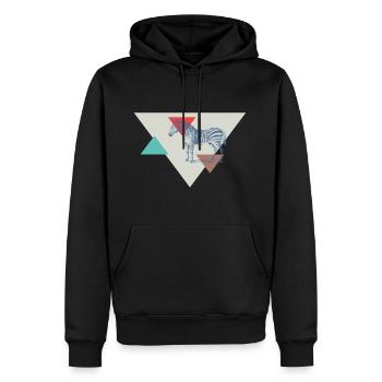 Zebra Dreieck Design - Männer Premium Bio Hoodie - Schwarz - Vorne - Nico (187cm)