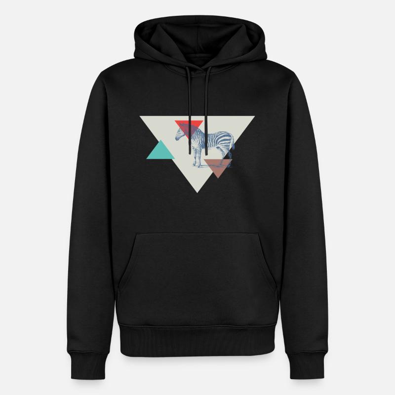 Zebra Dreieck Design - Männer Premium Bio Hoodie - Schwarz