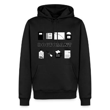 Definition Doktorand - Männer Premium Bio Hoodie - Schwarz - Vorne - Nico (187cm)