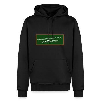 GENASIUM - Gymnasium falsch geschrieben ABIfeier - Männer Premium Bio Hoodie - Schwarz - Vorne - Nico (187cm)