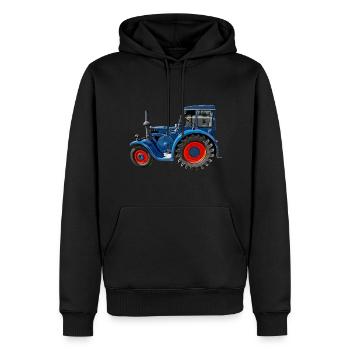 Bulldog - Männer Premium Bio Hoodie - Schwarz - Vorne - Nico (187cm)