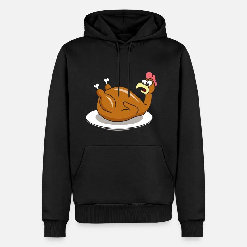 Poulet rôti cuisson - Sweat à capuche Premium bio Homme - noir