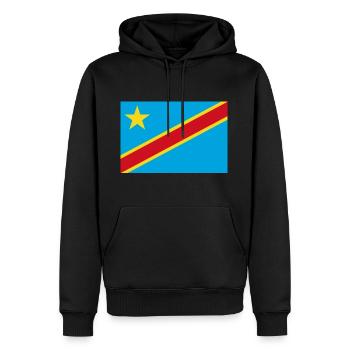 Flagge der Demokratischen Republik Kongo - Männer Premium Bio Hoodie - Schwarz - Vorne - Nico (187cm)