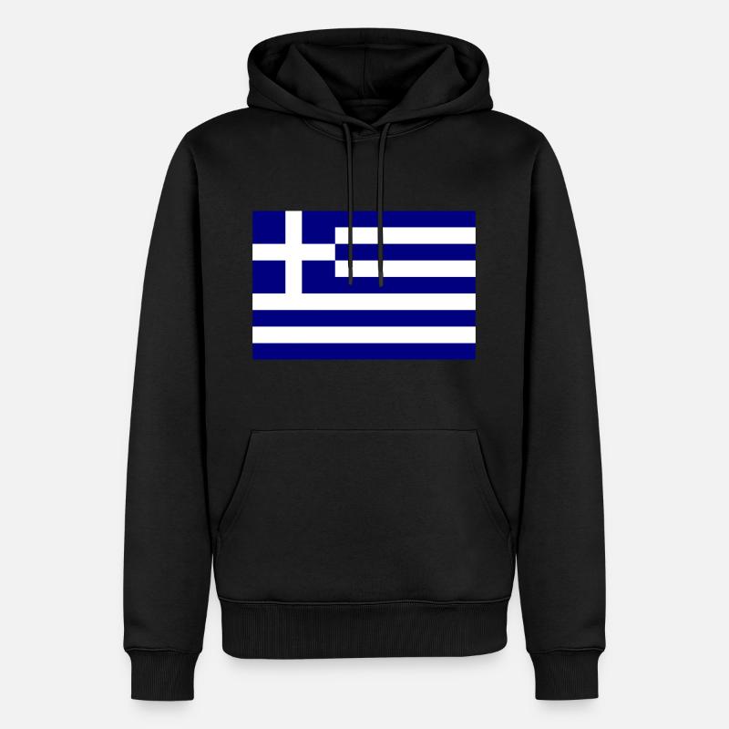 Drapeau de la Grèce - Sweat à capuche Premium bio Homme - noir