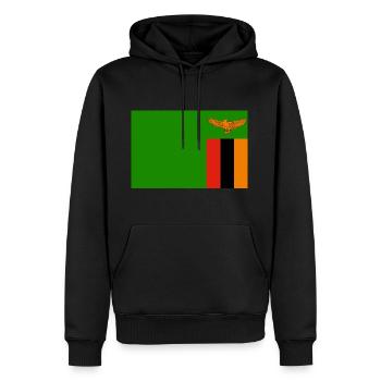 Sambia Flagg - Männer Premium Bio Hoodie - Schwarz - Vorne - Nico (187cm)