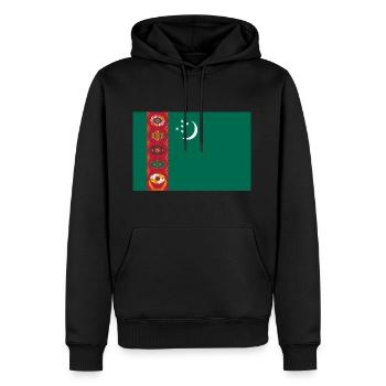 Turkmenistan Flagge - Männer Premium Bio Hoodie - Schwarz - Vorne - Nico (187cm)