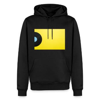 Vinyl - Männer Premium Bio Hoodie - Schwarz - Vorne - Nico (187cm)