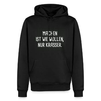 Faire c'est comme vouloir, seulement de façon flagrante! - Sweat à capuche Premium bio Homme - noir - Devant - Nico (187cm)