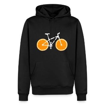 Fruit Bicycle Citron Lime Orange / Cadeau - Sweat à capuche Premium bio Homme - noir - Devant - Nico (187cm)