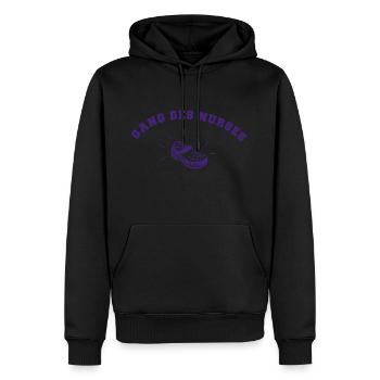 Idée cadeau Infirmières - Gang Des Nurses ! - Sweat à capuche Premium bio Homme - noir - Devant - Nico (187cm)