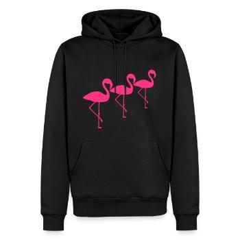 crew team 3 freunde silhouette umriss flamingo cli - Männer Premium Bio Hoodie - Schwarz - Vorne - Nico (187cm)
