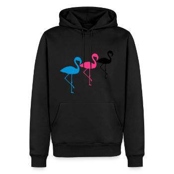 crew team 3 freunde silhouette umriss flamingo cli - Männer Premium Bio Hoodie - Schwarz - Vorne - Nico (187cm)