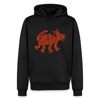 Chien, artful - Sweat à capuche Premium bio Homme - noir - Devant - Nico (187cm)
