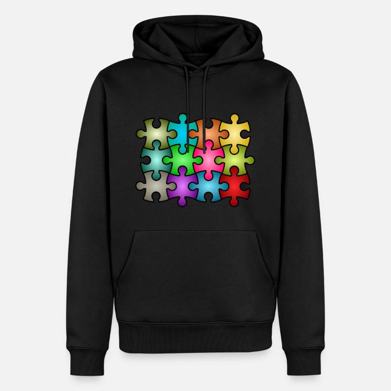 pièces de puzzle - Sweat à capuche Premium bio Homme - noir