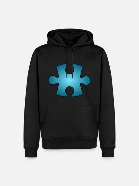 Puzzle piece blue - Men’s Premium Organic Hoodie - black