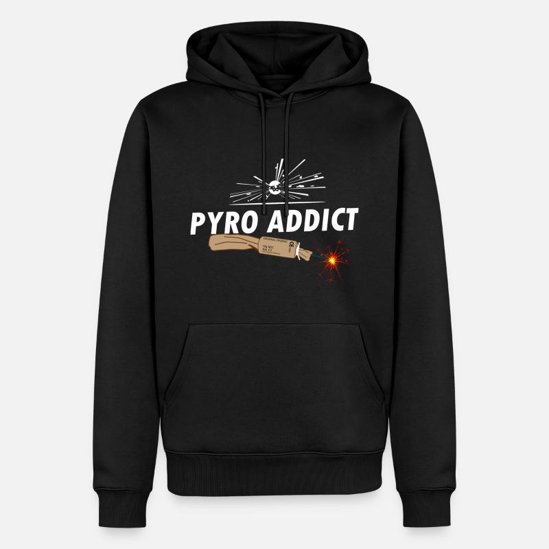 Pyro Trueno addict Fireworks - Männer Premium Bio Hoodie - Schwarz