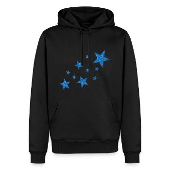 Blaue Sterne mit Schnee - Männer Premium Bio Hoodie - Schwarz - Vorne - Nico (187cm)